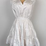 Karina Grimaldi White ruffled neck tiered skirt mini Dress Sz S Photo 0