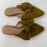 Madewell The Remi Bow Suede Mule in Spiced Olive Green Size 8.5 Photo 2