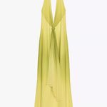ZARA  elegant  Yellow lime green Halter maxi dress evening wedding party  Photo 9