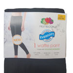 Fruit of the Loom Womens L (12-14) Eversoft Waffle Thermal Bottoms Pant Black Photo 2
