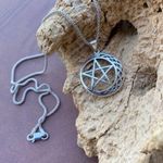 Crescent Celtic Moon And Star Sterling Silver Necklace Popcorn Chain Photo 5