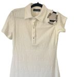 David Koma Crystal Embellished DK Intarsia Terry Logo Midi Dress White Size US 6 Photo 3