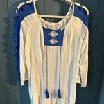 NWT Solitaire White/Blue Swim Cover Photo 0
