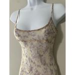 VRG GRL Floral Print Maxi Slip Dress Women's Size 6 Sheer Overlay Yellow Photo 1