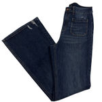 Sincerely Jules Dark Wash Distressed Flare Jeans Women’s Size 7 / 28 High Rise Blue Photo 0