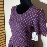 LuLaRoe Amelia Fit & Flare Dress Rough Diamond Burgundy Dress NWT Size Small Photo 3