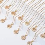 Gold Initial Crystal Sparkly Pendant Necklace A Photo 2