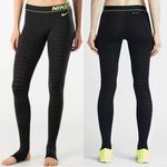 Nike NWT Dri-Fit Pro Recovery Hypertight Running Tights in Black Neon Green S Photo 1