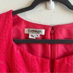 Kay Unger Dress Poppy Red Jacquard Cap Sleeve w/ Gold Chain Belt Accent Sz 4 EUC Photo 3