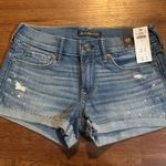 Abercrombie & Fitch Nwt  Blue Denim Women's Low Rise Shorts Photo 0