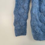 La Maille FRNCH Blue Loose Weave Long Sleeve Pullover Knit Sweater Size S/M Photo 3