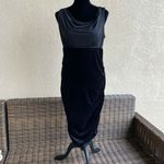 Motherhood Womens Dress Size Medium Maternity Black Velour Sheath Formal Elegant Photo 6