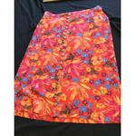 Maison D'amelie Floral Button Front Skirt RedPinkBlue Orange Midi Womens Skirt M Red Size M Photo 0