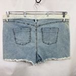 A Beautiful Soul Plus Size 24 Denim Shorts Light‎ Blue Colorblock High Rise 1661 Photo 2