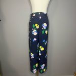 Halogen Petite Women's Wide Leg Crop Pants - Navy Floral Size M Photo 4