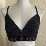 Savage x Fenty Rhianna Forever Savage Unlined Bralette Logo Pattern Large Black Photo 3
