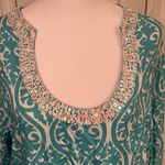 Escapada  Montreux beaded tunic 3/4 bell sleeves NWT size XL blouse aqua teal Photo 1