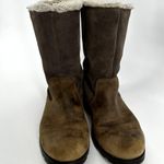 Sorel Emelie Boots Foldover Winter Leather Faux Fur Shearling Waterproof Brown 8 Photo 4