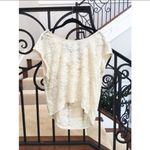 BCBGeneration BCBG Burnout Top Tee Shirt Cream Beige Yellow Medium Photo 2