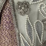 Papell Boutique  Beaded Elegant Gray Silk Jacket Photo 9