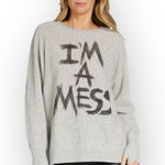 Lauren Moshi  𖦹 Hollis I’m A Mess Cashmere Pullover Sweater 𖦹 Heather Grey 𖦹 L Photo 0