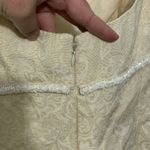 Vintage Badgley Mischka 90's Y2K Cocktail Dress Cream White Gold Brocade Size 6 Photo 8