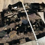 Christopher & Banks Women's Velvety Embroidered Floral Jacket Boho 1X Dark Goth Photo 8