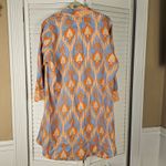Gretchen Scott Womens Blue‎ Orange Long Sleeve Shirt Dress XL Photo 1