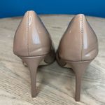 Nine West  Taupe Patent Leather Pointed Square Toe Pumps Women’s Size 5.5 Photo 3