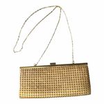 La Regale VTG Gold Metal Mesh Evening Bag Clutch Wedding Guest Retro Glam Disco Photo 0
