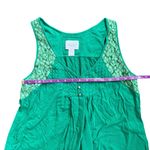Deletta  Green Lace Accent Tank Top Size Large Photo 4