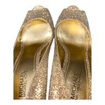 Michael Kors  Sparkling Gold Peep-Toe Heels excellent condition size 5 Photo 12
