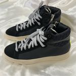 P448  Taylor Mid Top Sneaker Black Gum Yellow Leather Size 8/38 Zip Streetwear Photo 0