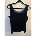 Susan Graver Navy Velvet Cardigan & Tank Top Twin Set Ruched Sleeve Size Large Photo 4