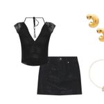 Free People NWT  Lacey In Love Cami in Black Size L Photo 4