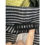 LIONESS Womens Small Gray Striped Smocked Waist Pants Wide Leg Boxer Waist Photo 5