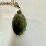 Oval jade pendant necklace Green Photo 4
