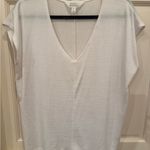 Market & Spruce  White V-Neck Short Sleeve Top Photo 1