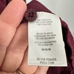 RVCA  Geometric Print Long Sleeve Button Up Shirt Burgundy Women's Size Medium Photo 9