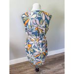 Nicole Miller  Tropical Flower Print Linen Dress Photo 5