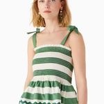 Kate Spade NWT Beach Time Stripe Smocked Top Green Bean Size XS Photo 0