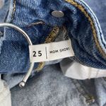 PacSun SZ 25 Mom Jean Shorts Distressed Pocket Mid-Rise Cuffed Medium Wash Blue Photo 5