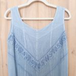 Holy Clothing Womens Maxi Dress Size 2X Blue Chambray Embroidered Boho Romantic Photo 4