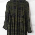 re:named Plaid Button Cuff Front Button Down Tunic Top Or Short Dress Photo 4