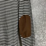 Ralph Lauren Lauren Gray Striped Faux Leather Patches Top - Size Medium - Zipper Photo 4