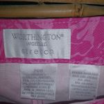 Worthington  Stretch 20 Pink Aloha Floral Pants Plus Photo 4