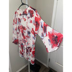 Peach Love California Peach Love Kimono Coverup Top Tie Front Floral Boho Festival Beach Summer OS Photo 3