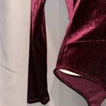 Charlotte Russe Sexy Maroon Velvet Stretch Bodysuit Photo 3