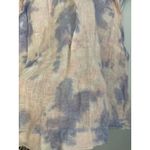 Cloth & Stone  Anthropologie Tie Dye Linen Ruffle Sleeve Mock Neck Button Top S Photo 1