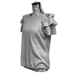 EXPRESS Grey Sweater Blouse Womens Cotton Coquette Cottegecore Preppy L Coastal Photo 2